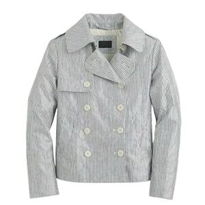 J.CREW COLLECTION Briton‎ Stripe Coated Linen Preppy Blazer Academia Size XS